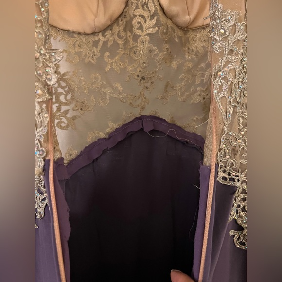 Custom made Formal/ Prom Dress, with train and built in support. Rhinestones. - Picture 8 of 8